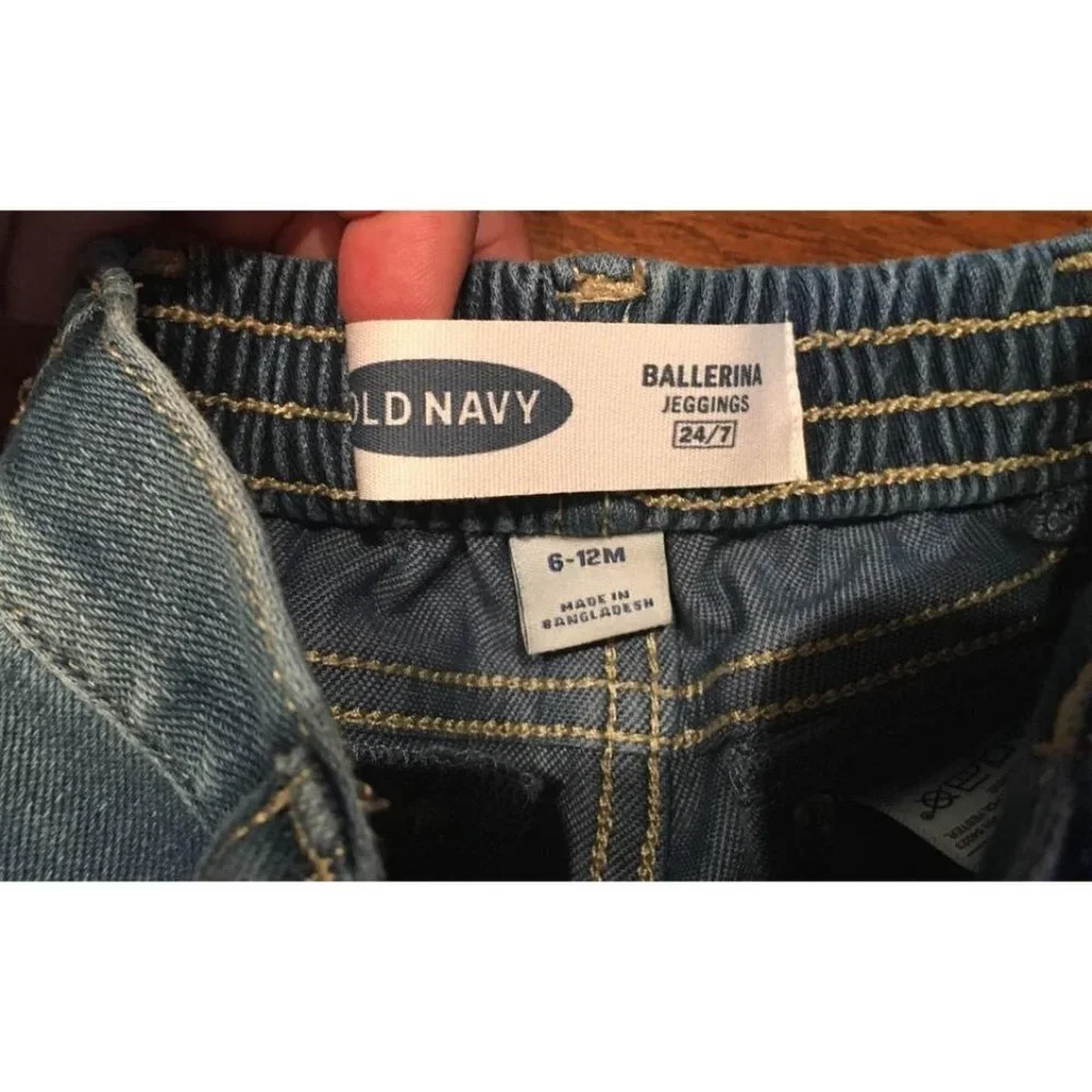 Old Navy Ballerina Denim Blue Jean Jeggings Casual Baby Girls Size 6-12 Months